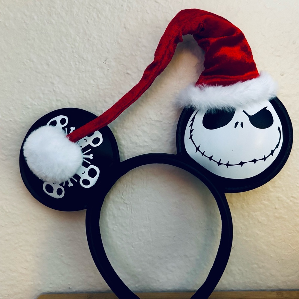 Disney Black and Red Jack Skellington Santa Hat Ears